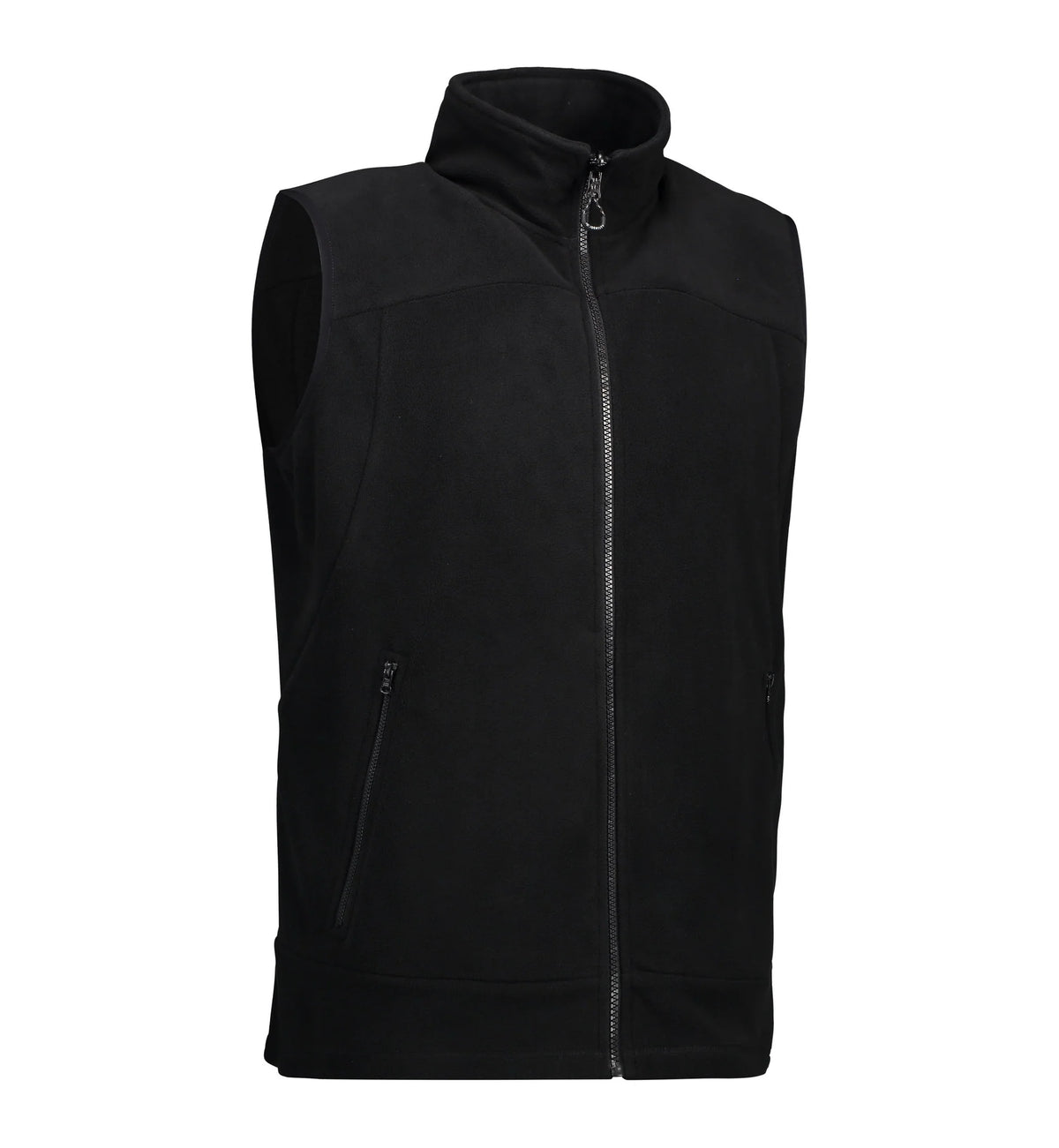 Blød fleece vest til mænd i sort