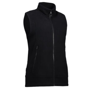 Blød dame fleece vest i sort