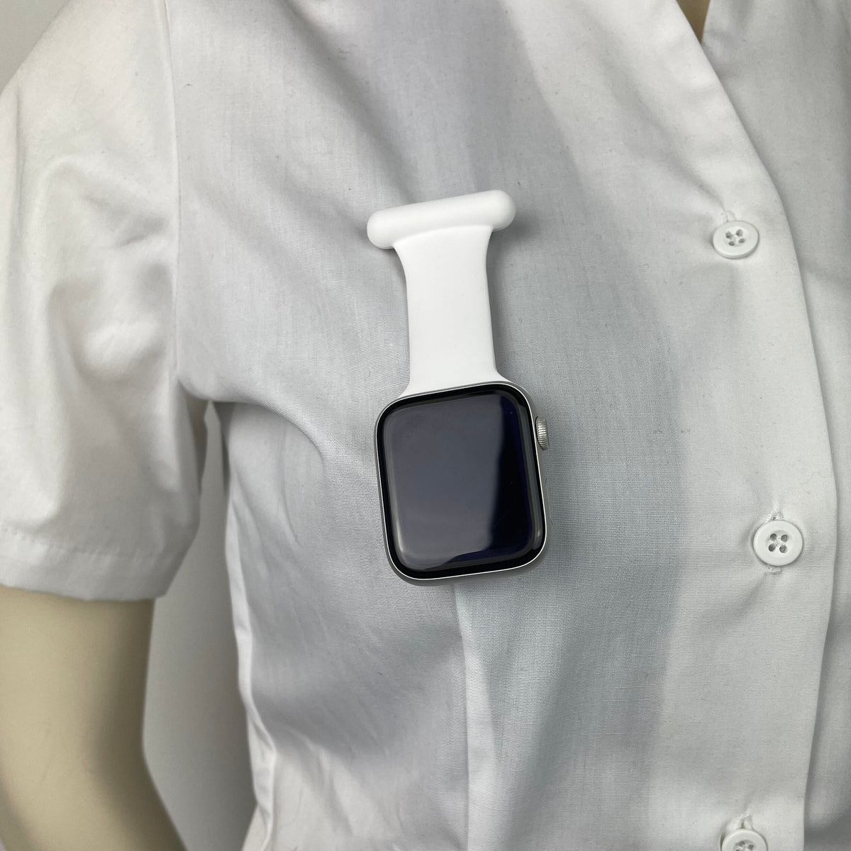 Hvid silikonerem til Apple Watch til sygeplejen