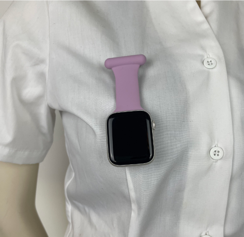 Violet silikonerem til Apple Watch til sygeplejen