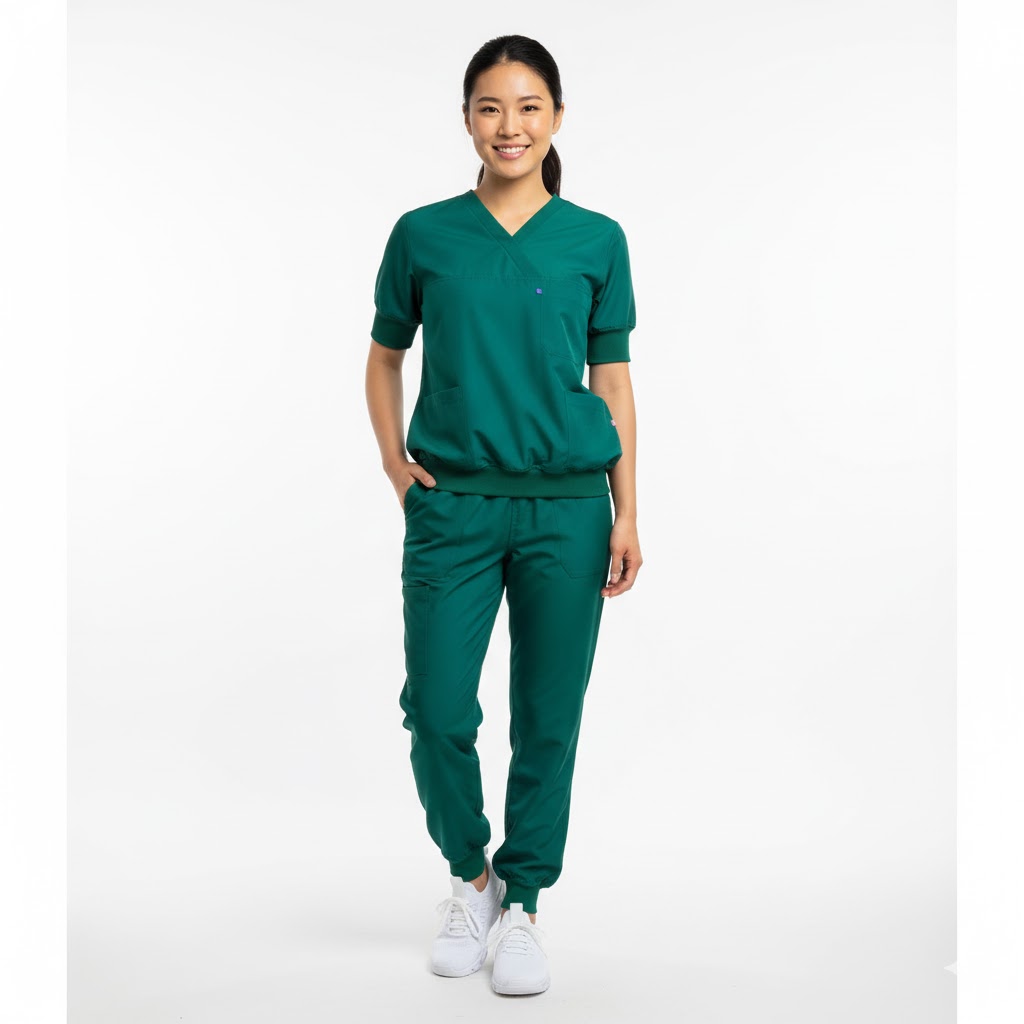 Nybo Grønne Unisex Micro Sport Bukser, Ribkant, Antistatisk