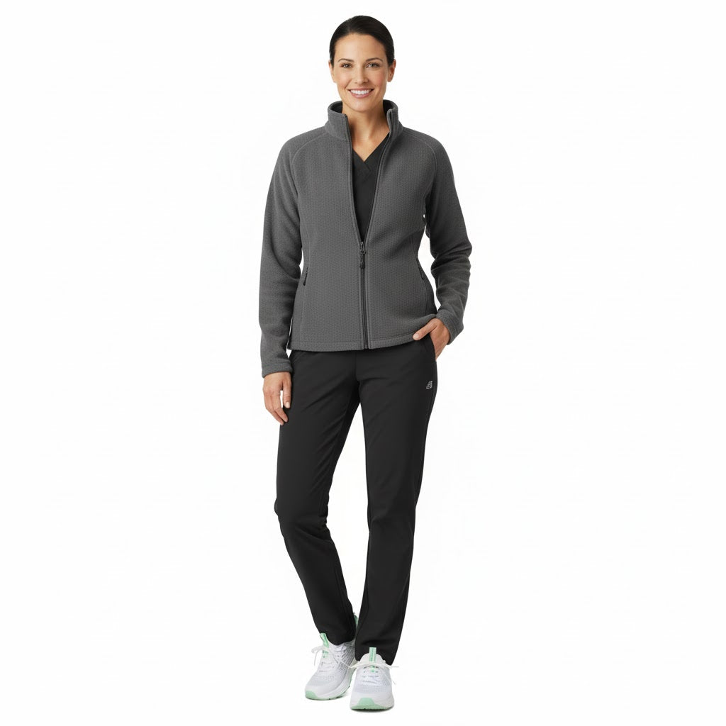 Nybo Grå Dame Shirts & Outdoort Microfleece Cardigan, Antipilling, Elastik, Figursyet