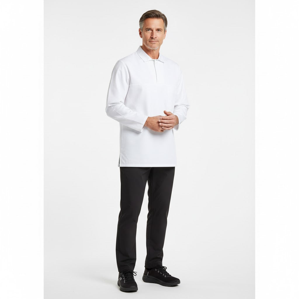 Nybo Hvid Unisex HACCP Busseronne, Justerbar, Vaskbar