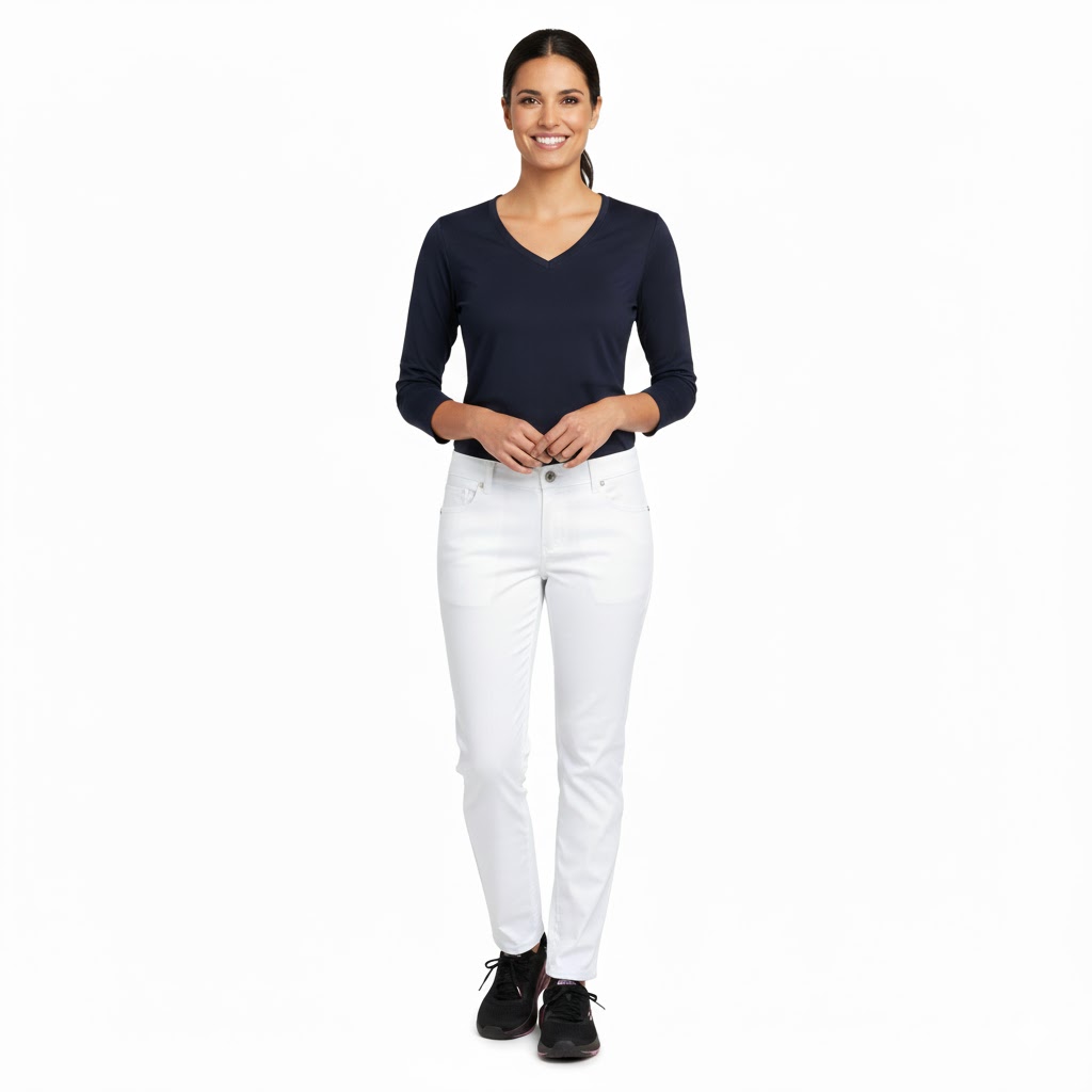 Nybo Hvid Unisex Harmonybukser, Stretch, Justerbar Elastik