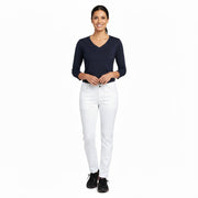 Nybo Hvid Unisex Harmonybukser, Stretch, Justerbar Elastik