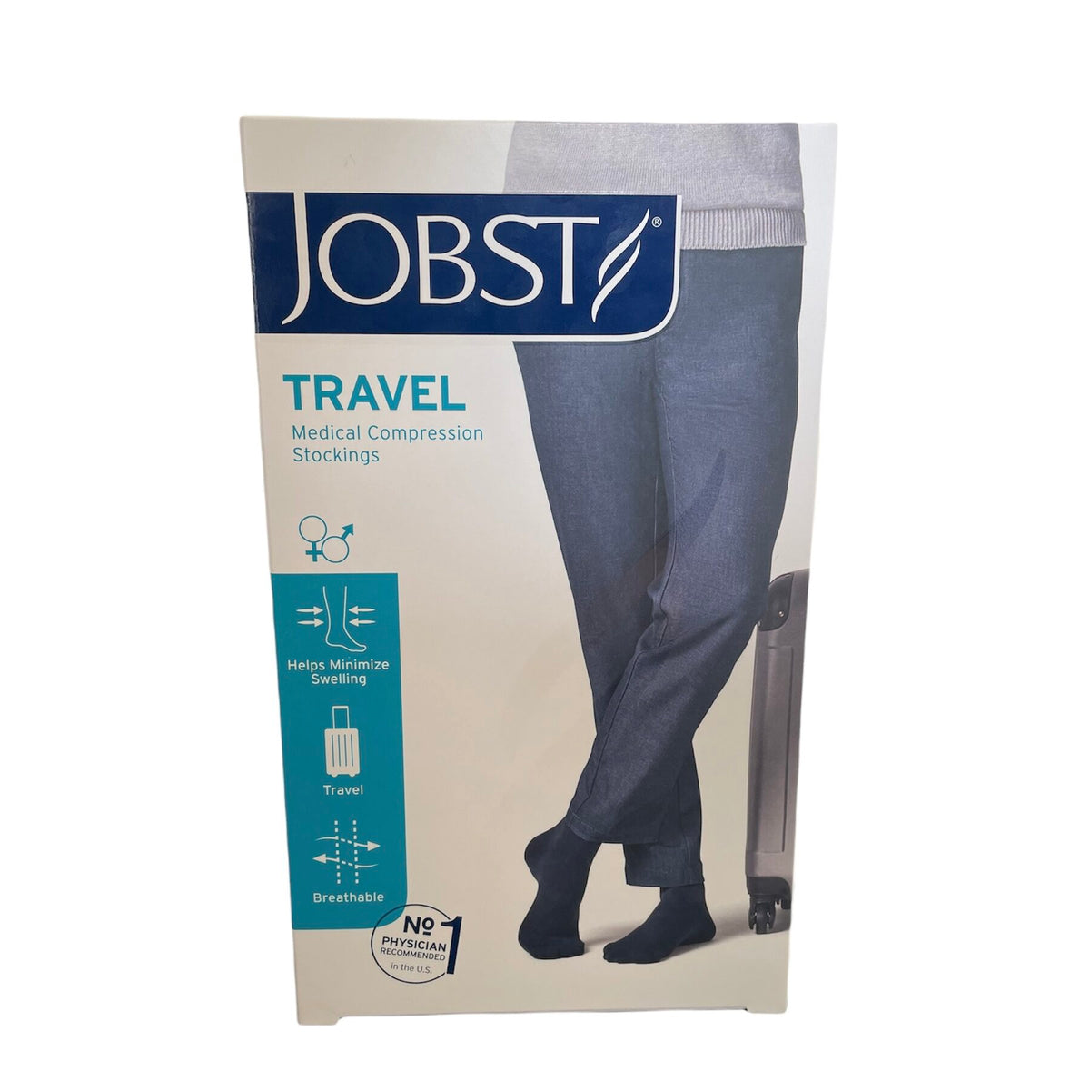 Jobst rejsestrømper i sort, klasse 1 med tå