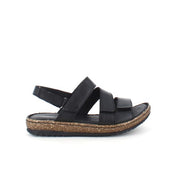 Sort skindsandal med fire indstillelige remme fra Relaxshoe