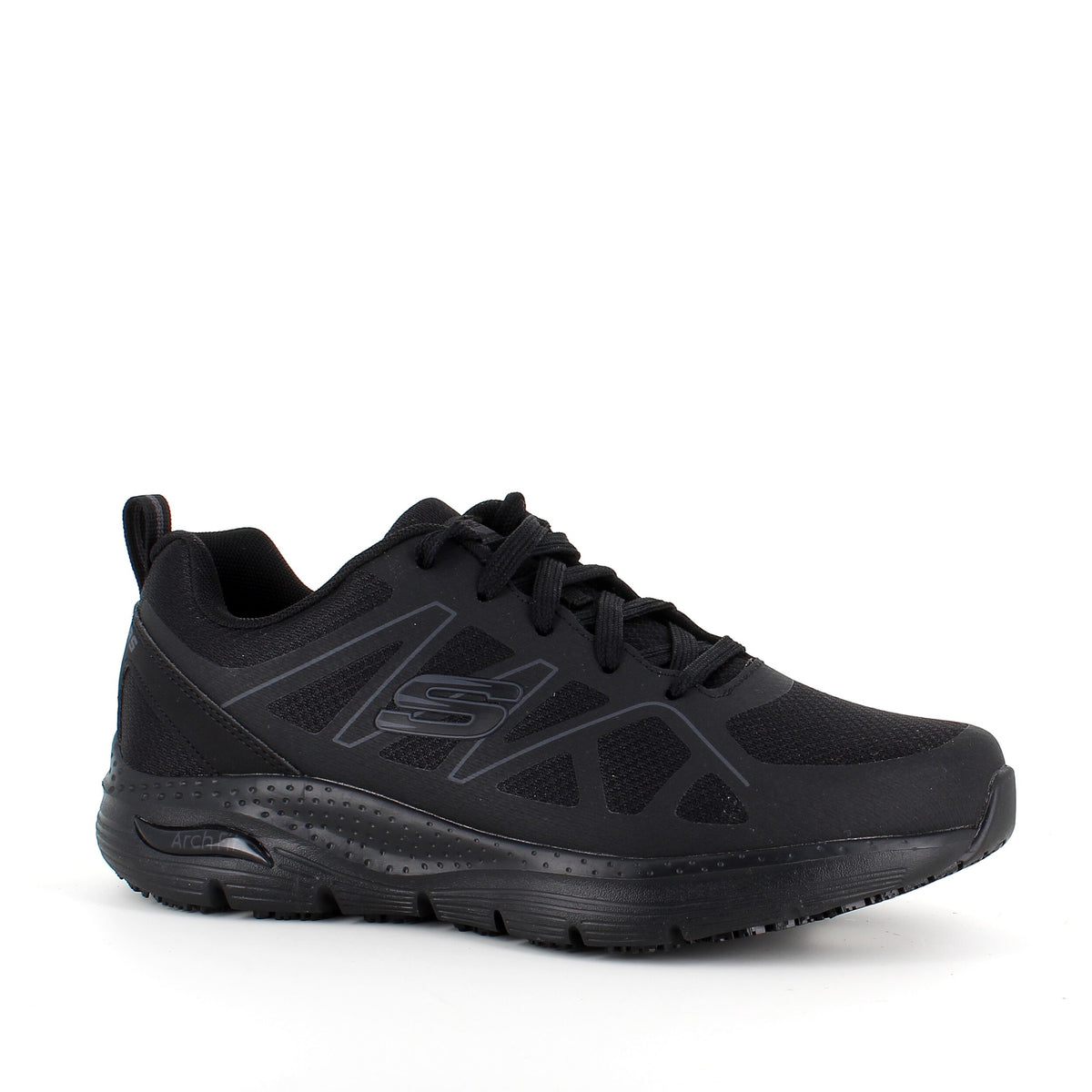 Skechers work sko i sort med svangstøtte