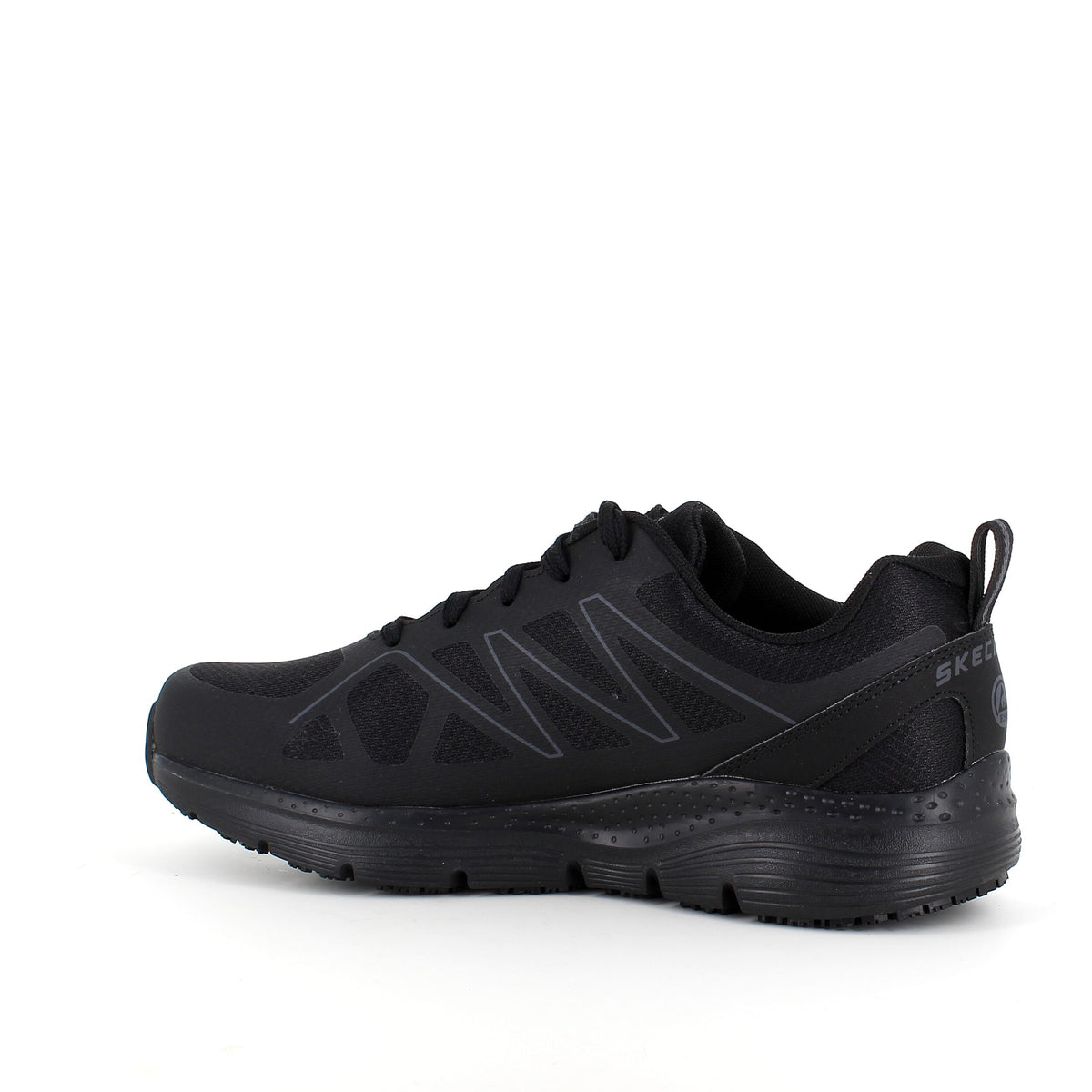 Skechers work sko i sort med svangstøtte