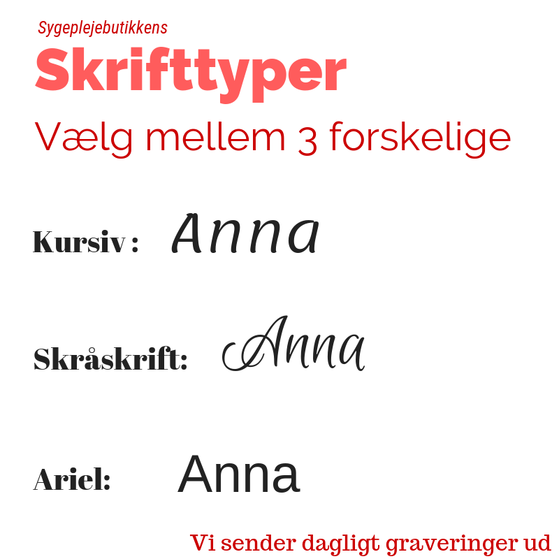 Navneskilt til stetoskop i sølvfarvet stål