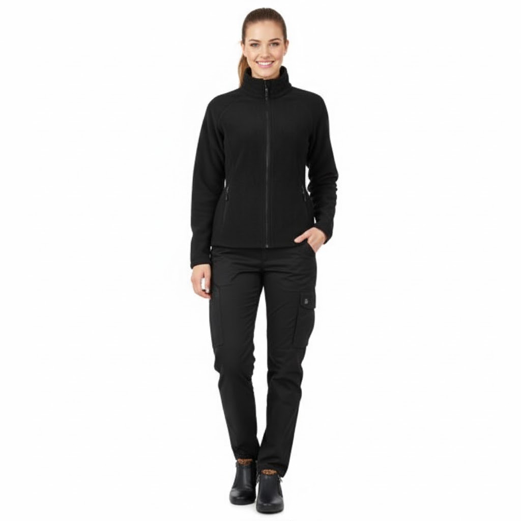 Nybo Sort Dame Shirts & Outdoor Microfleece Cardigan, Let Figursyet