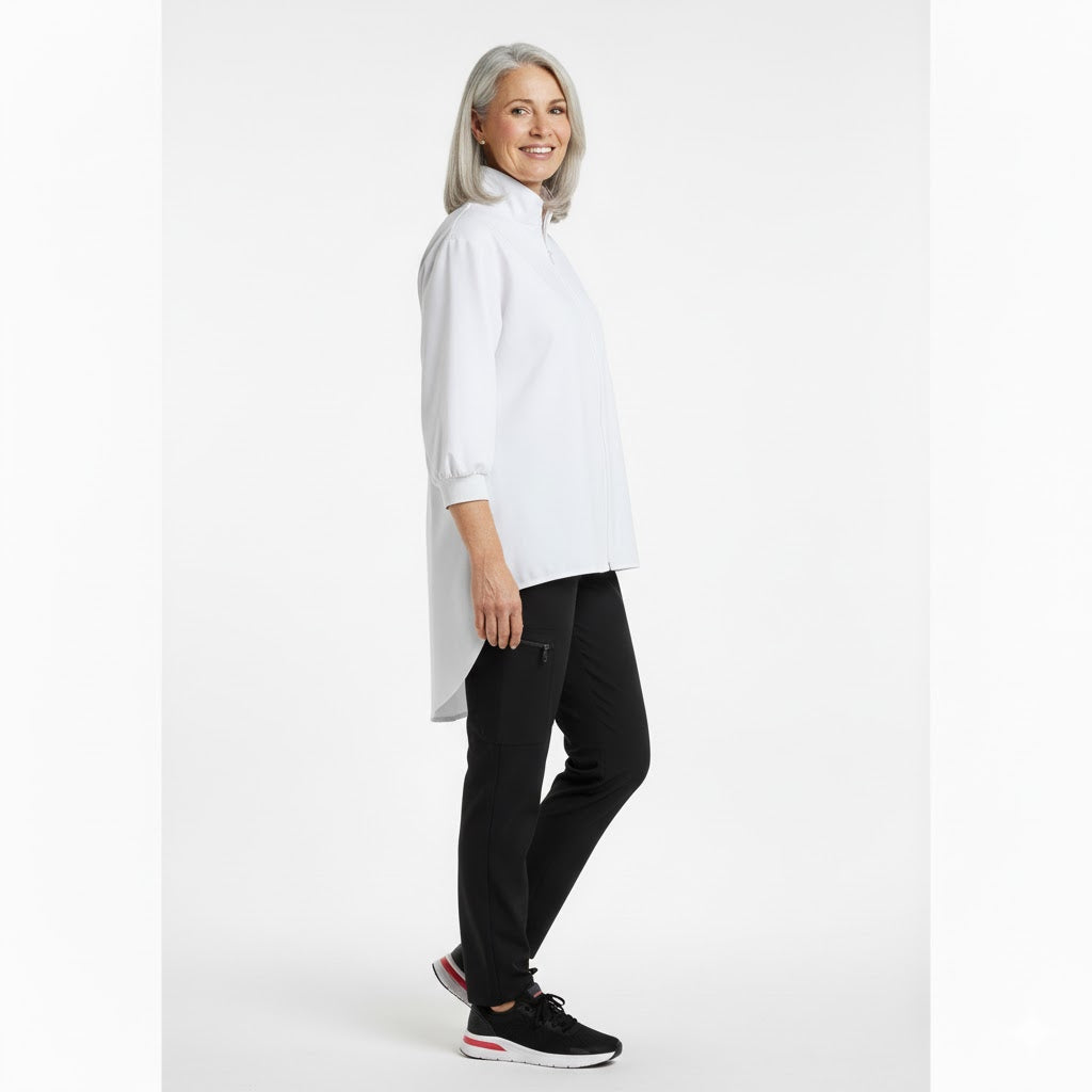 Nybo Hvid Unisex Move Hospitalsjakke, Kortærmet, Smudsafvisende