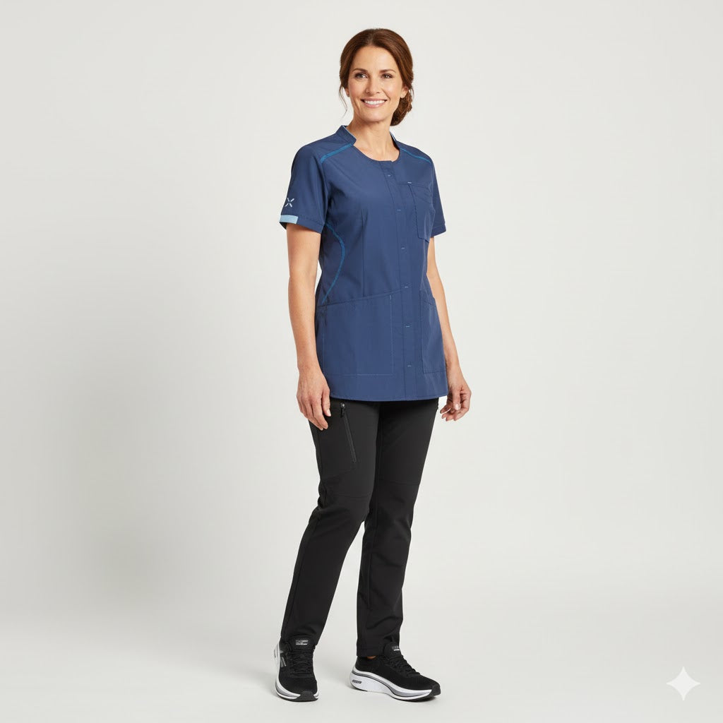 Nybo Navy Dame Sporty Tunika, Fleksibel, Taljeret, Praktiske Lommer