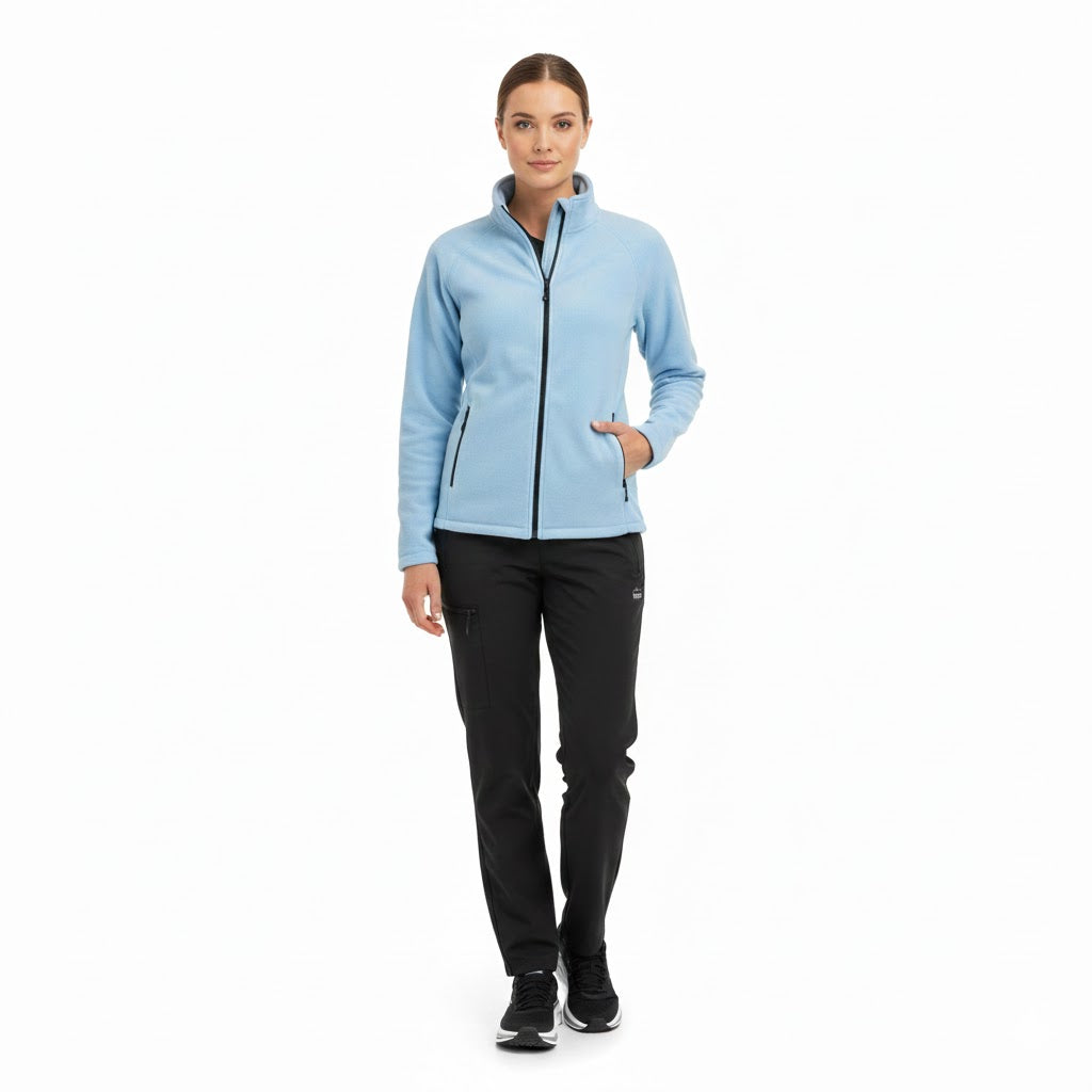 Nybo Lyseblå Dame Shirts & Outdoort Microfleece Cardigan, Antipilling, Let Figursyet