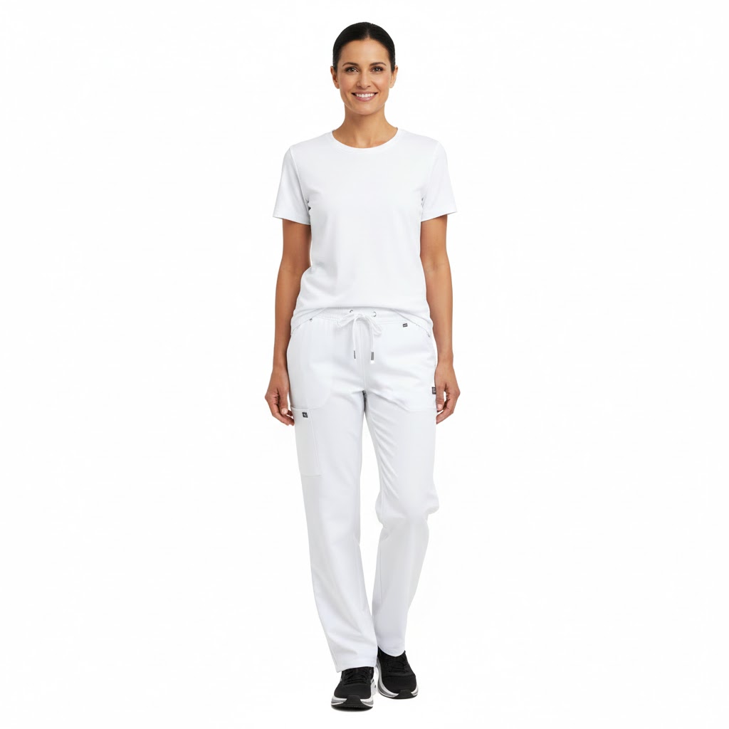 Hvid dame t-shirt med rund hals