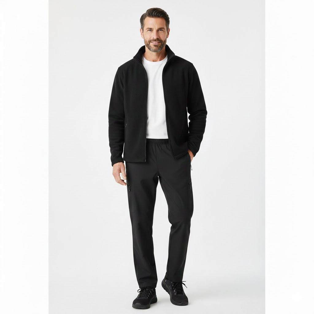 Nybo Sort Herre Shirts & Outdoort Micro Fleece Cardigan, Antipilling, Elastik