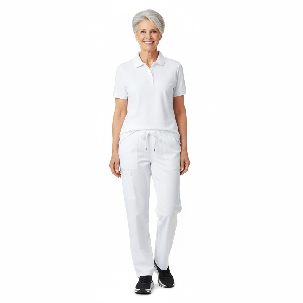 Slidstærk hvid dame polo t-shirt