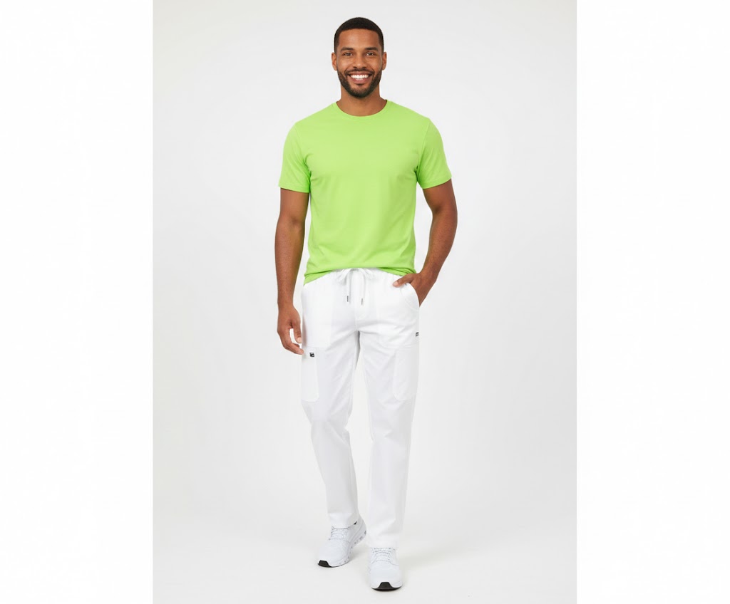Limefarvet t-shirt med rund hals fra ID Tøj