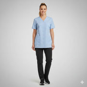 Nybo Lyseblå Dametunika Charisma Premium, Slidser, Komfort, TENCEL®