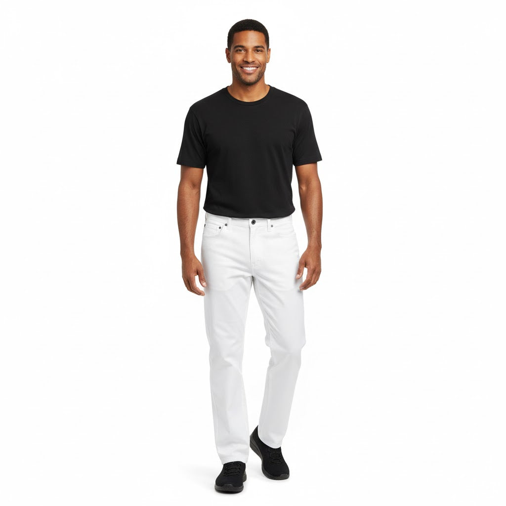 Nybo Hvide Herre Harmonyjeans, Stretch, Smart Pasform, Lang (+10 cm)