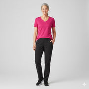 Pink dame t-shirt med v-hals fra ID Tøj