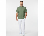 Nybo Grøn Unisex New Nordic Kokkejakke, Kortærmet, Stretch, Komfortabel Pasform